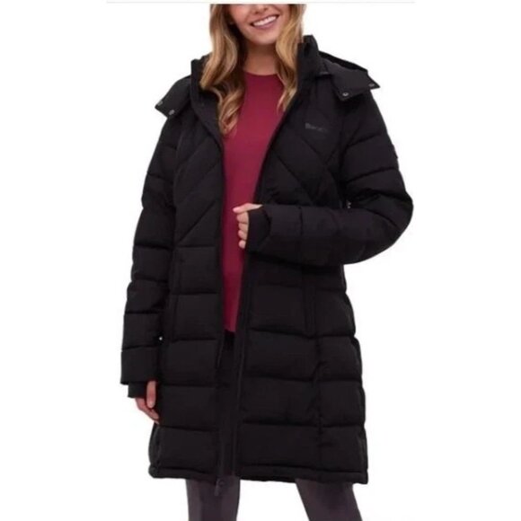 NEW Bench Women's M Removable Hooded Puffer Coat Weatherproof Black Full Zip - Picture 1 of 14